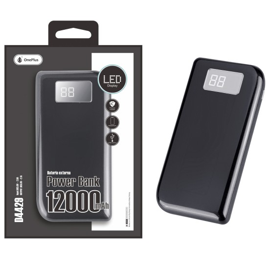 POWER BANK MTK  D4429 ECLIPSE,12000MAH BLACK